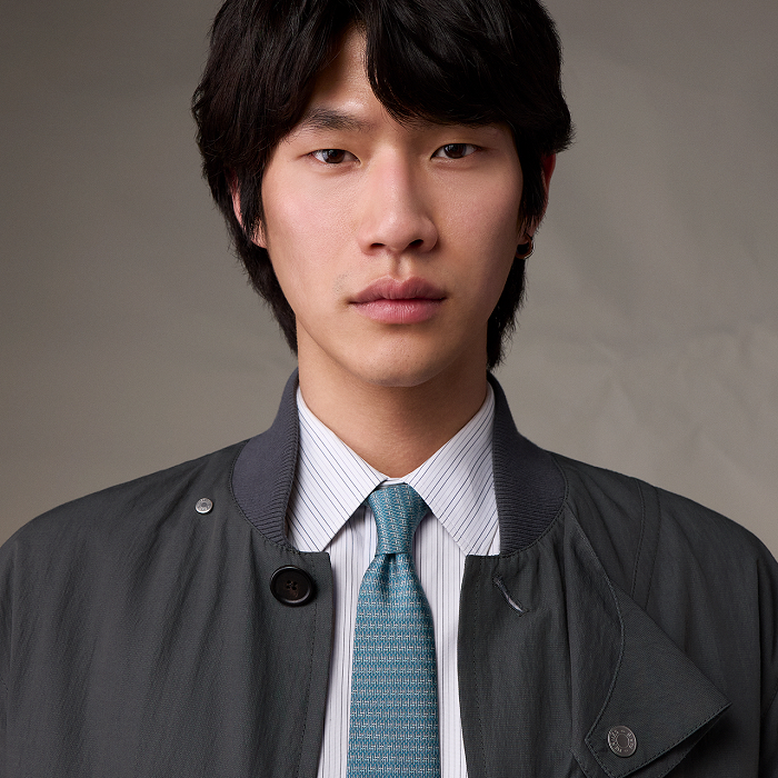 H織り ネクタイ ハイブランド調 結婚式 ホスト 衣装 高級シルク調 光沢 ライトブルー