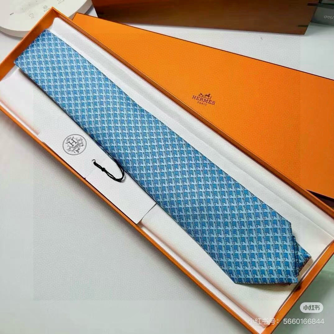 H柄 ネクタイ ハイブランド調 結婚式 ホスト 衣装 高級シルク調 光沢 水色