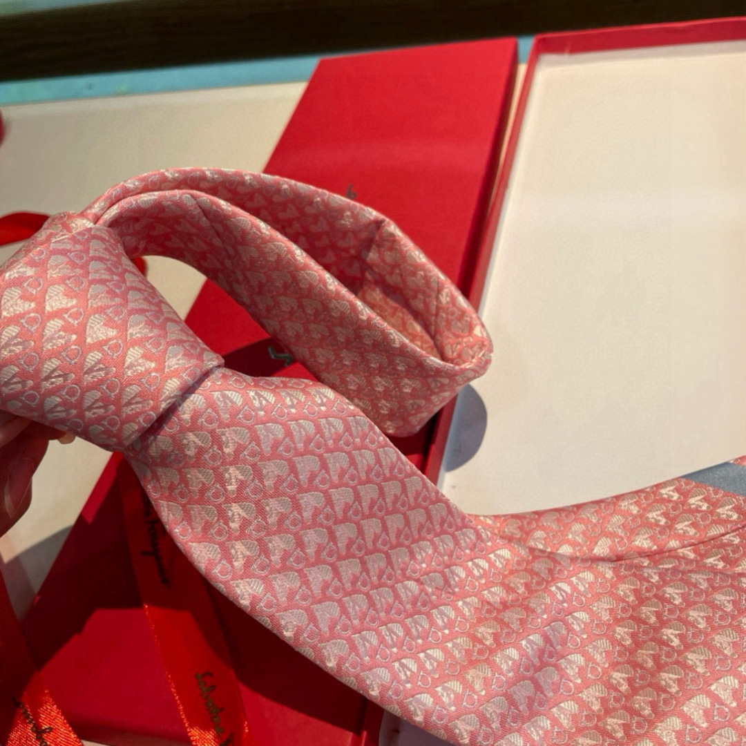 フェラガモ風 ネクタイ フェラガモ調 結婚式 ホスト 衣装 高級シルク調 光沢 ピンク - 画像 5