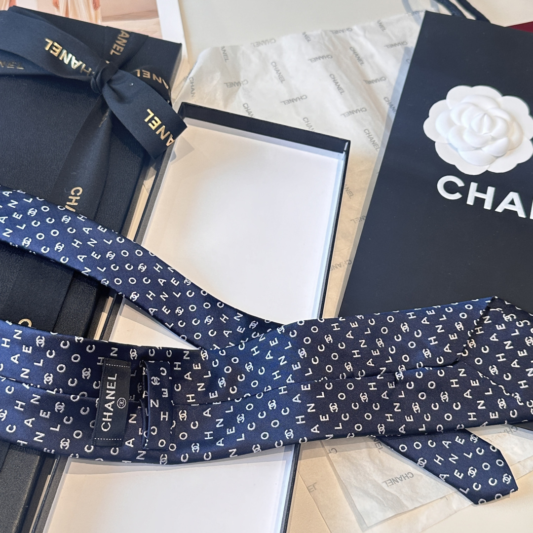 CHANEL風 ネクタイ イベント プレゼント 高級シルク調 光沢 藏蓝 - 画像 4