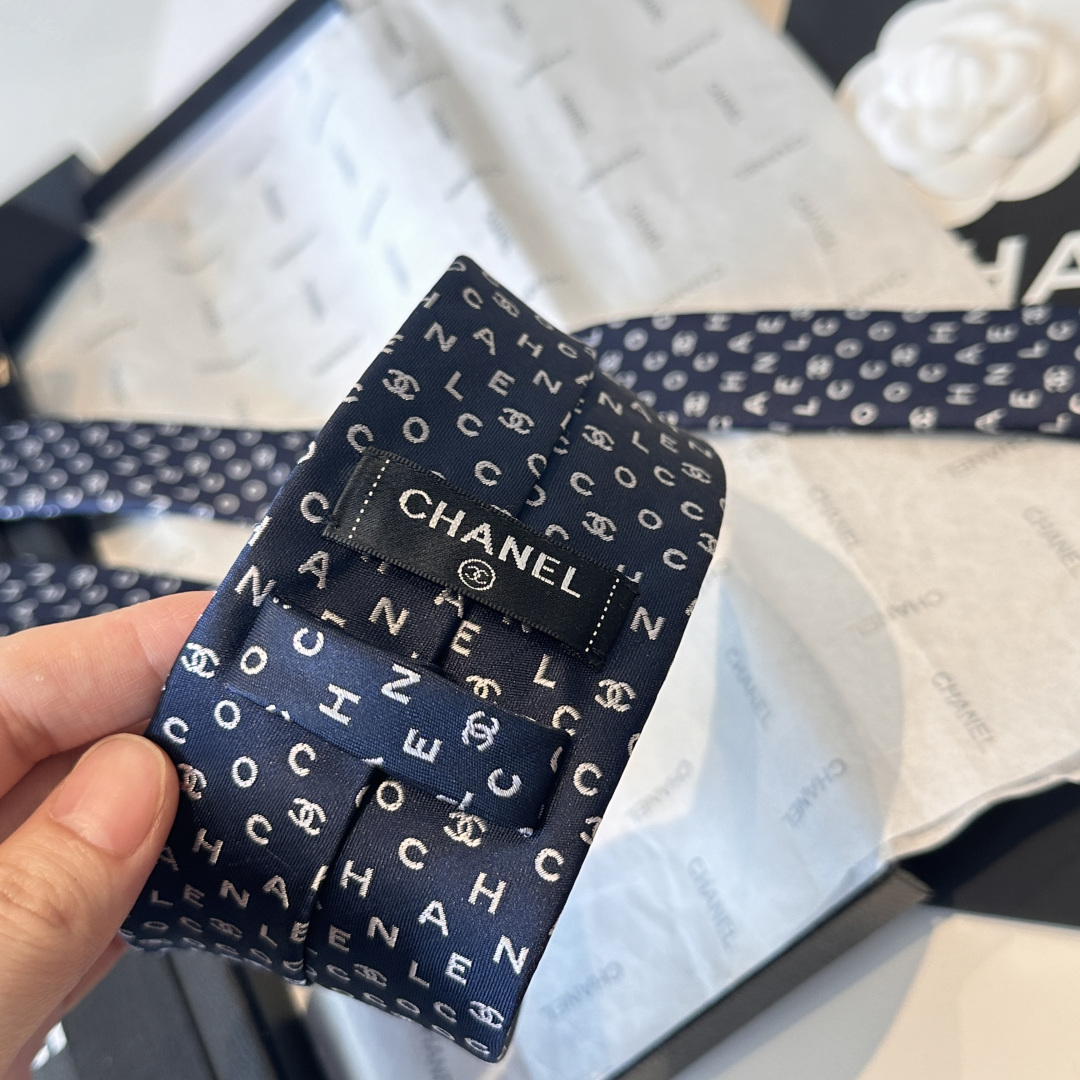 CHANEL風 ネクタイ イベント プレゼント 高級シルク調 光沢 藏蓝 - 画像 5