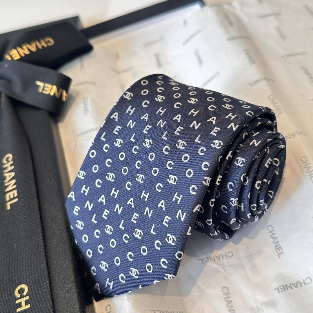 CHANEL風 ネクタイ イベント プレゼント 高級シルク調 光沢 藏蓝 - 画像 6