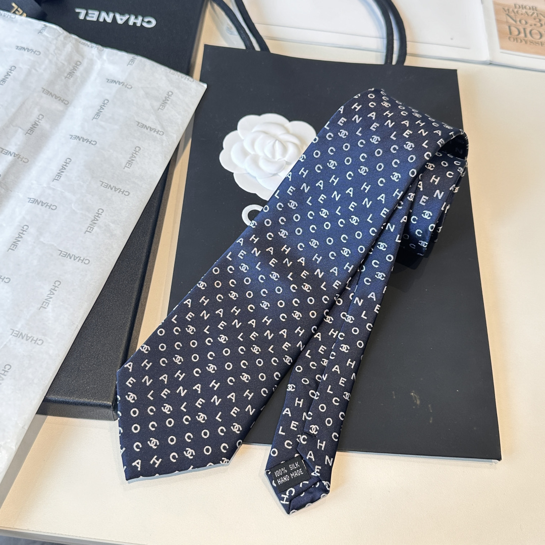 CHANEL風 ネクタイ イベント プレゼント 高級シルク調 光沢 藏蓝 - 画像 7