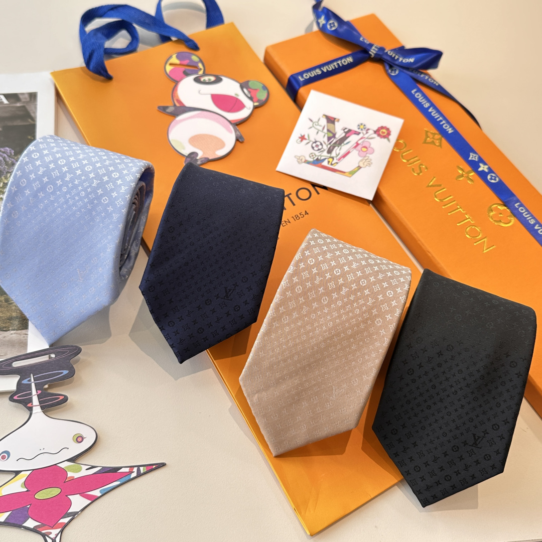 モノグラム柄 ネクタイ ルイヴィトン調 結婚式 ホスト 衣装 高級シルク調 光沢 グレー