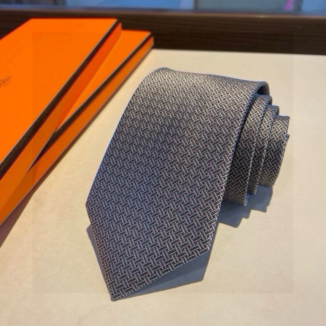 エレガント柄 ネクタイ ハイブランド調 結婚式 パーティ 衣装 高級シルク調 光沢 グレー
