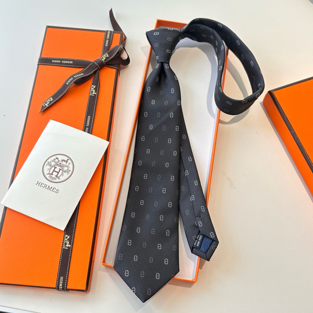 H織り ネクタイ ヘレズ風 プレゼント ホスト 衣装 高級シルク調 光沢 ネイビー - 画像 2