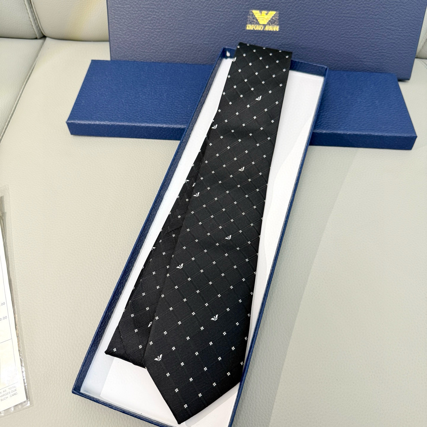 エンポリオアルマーニ風 ネクタイ ホスト パーティ 結婚式 高級シルク調 光沢 黒