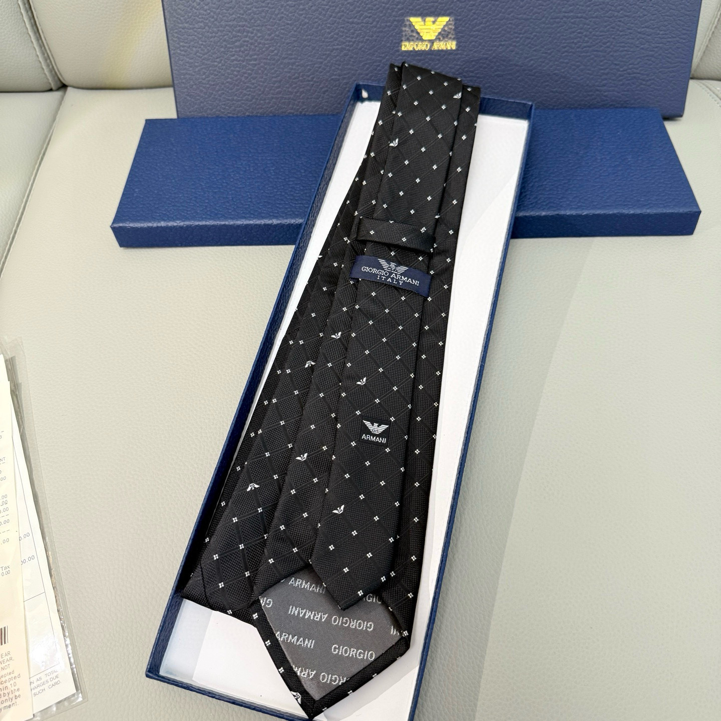 エンポリオアルマーニ風 ネクタイ ホスト パーティ 結婚式 高級シルク調 光沢 黒 - 画像 3