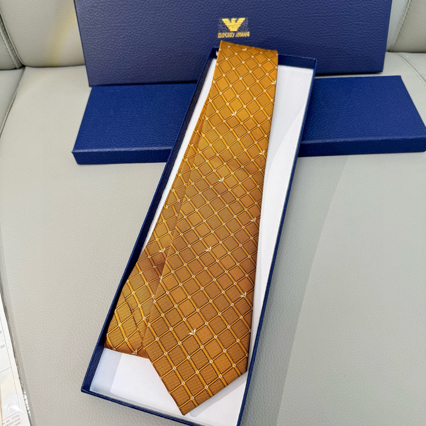 エンポリオアルマニ風 ネクタイ メンズ ホスト 衣装 パーティ 100%シルク調 光沢 ゴールド - 画像 3