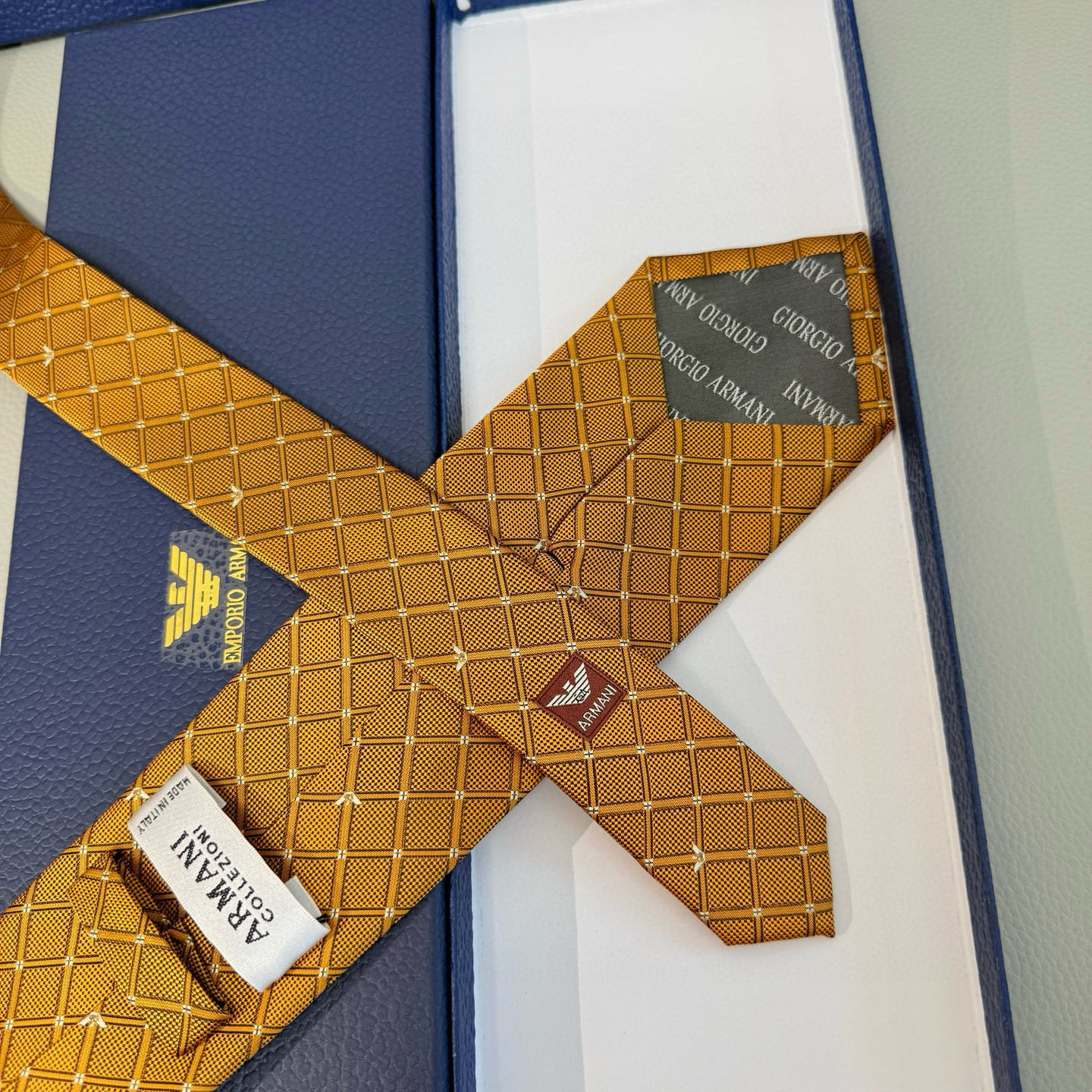エンポリオアルマニ風 ネクタイ メンズ ホスト 衣装 パーティ 100%シルク調 光沢 ゴールド - 画像 5