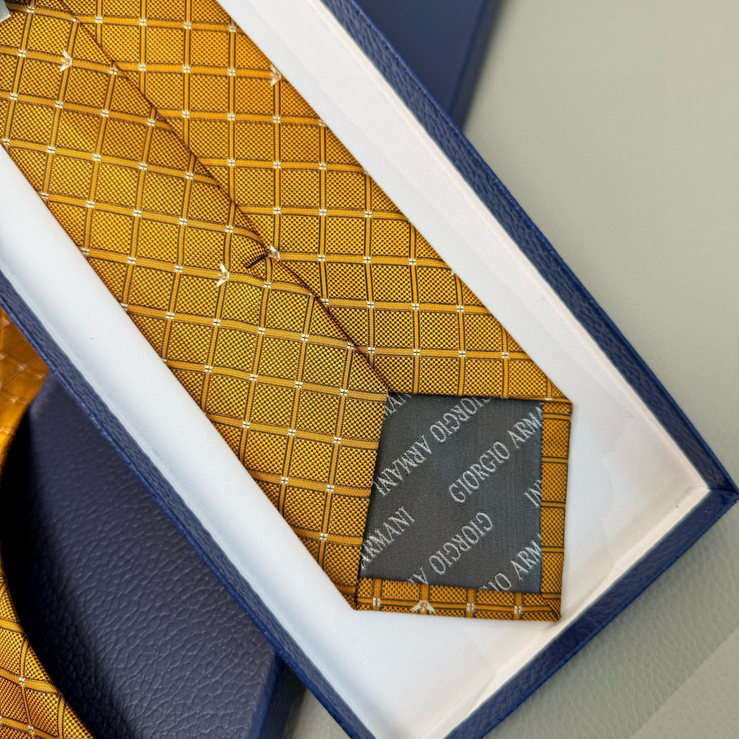 エンポリオアルマニ風 ネクタイ メンズ ホスト 衣装 パーティ 100%シルク調 光沢 ゴールド - 画像 8