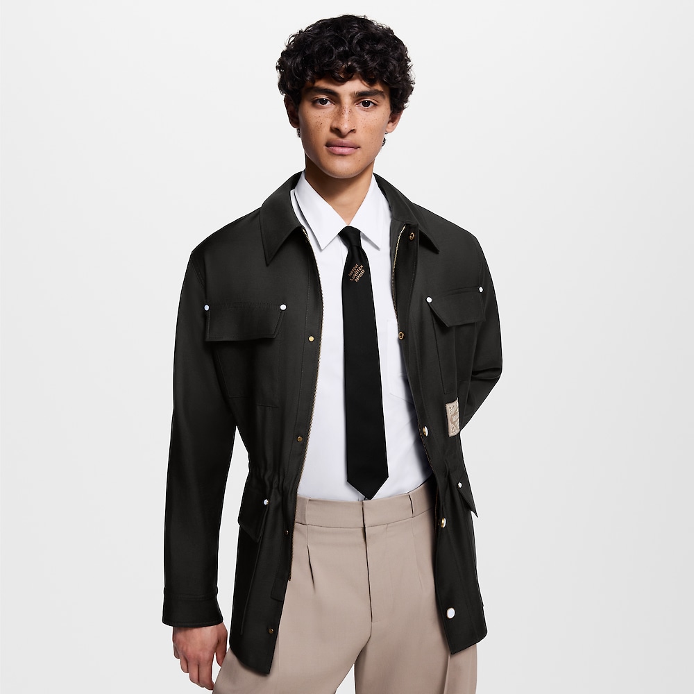 ロエベ風 GG柄 ネクタイ ホスト 衣装 パーティー 高級シルク調 光沢 黒色 - 画像 6