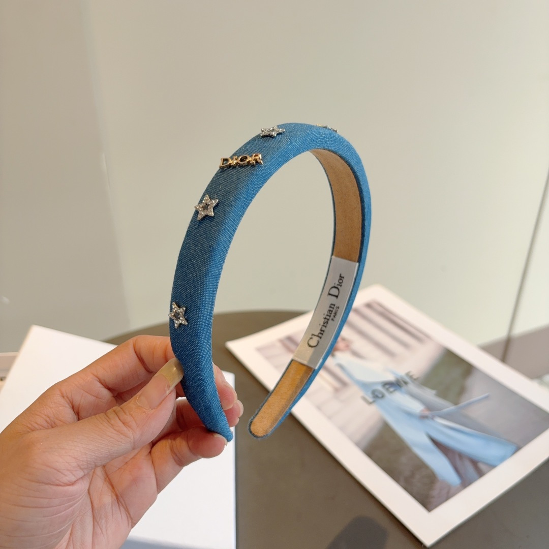 DIOR ディオール ヘアバンド デニム デザイン ファッション 青 全1色 - 画像 2