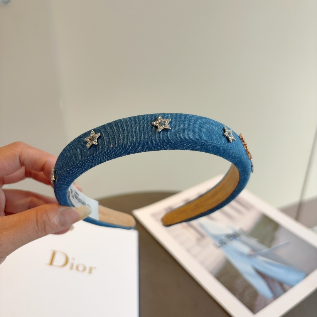 DIOR ディオール ヘアバンド デニム デザイン ファッション 青 全1色 - 画像 5