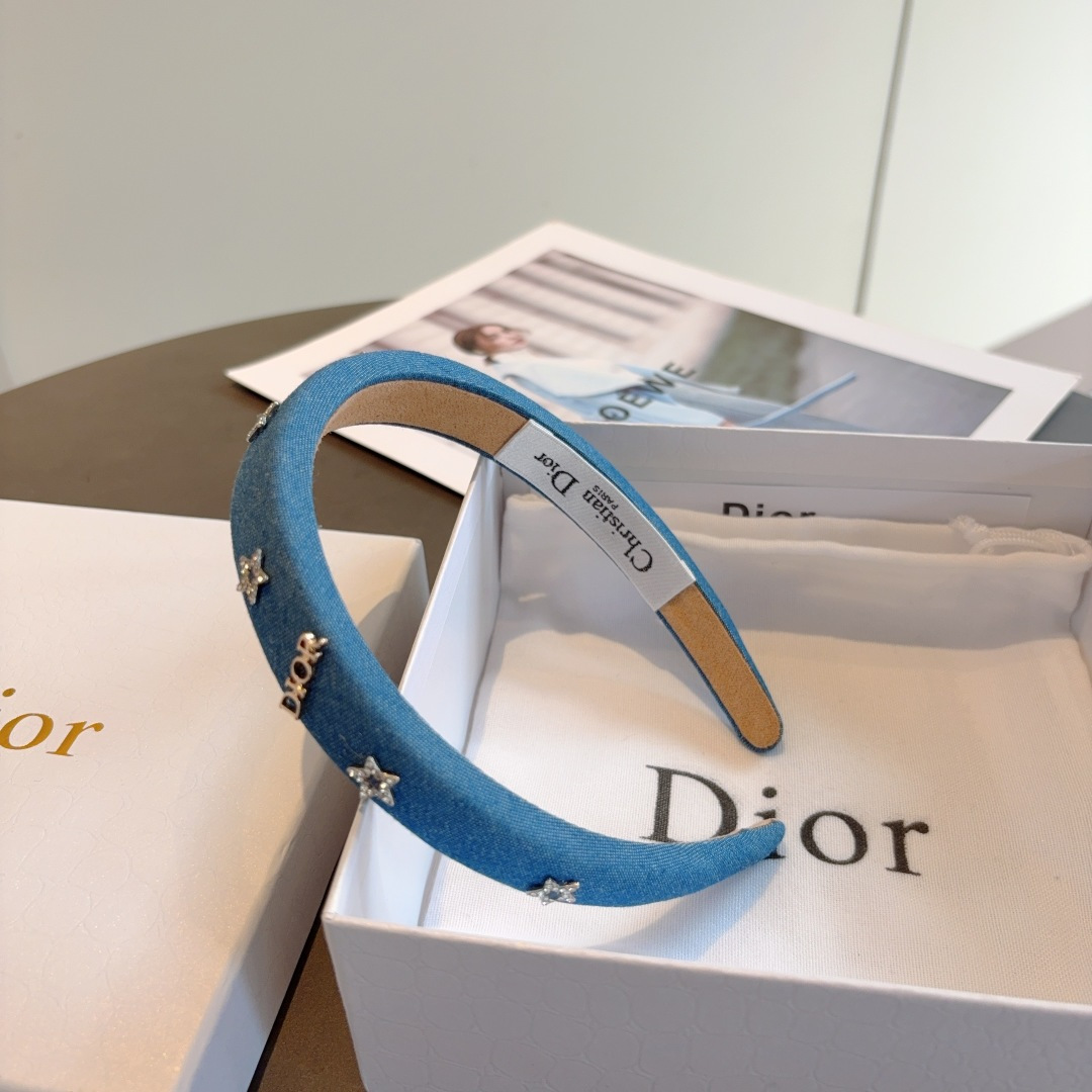 DIOR ディオール ヘアバンド デニム デザイン ファッション 青 全1色 - 画像 6