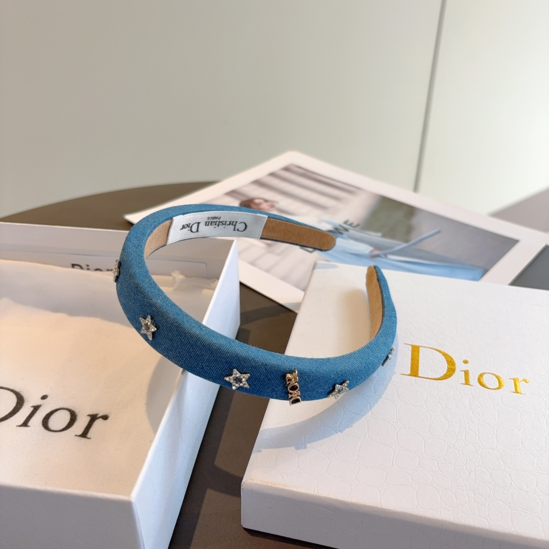 DIOR ディオール ヘアバンド デニム デザイン ファッション 青 全1色 - 画像 7