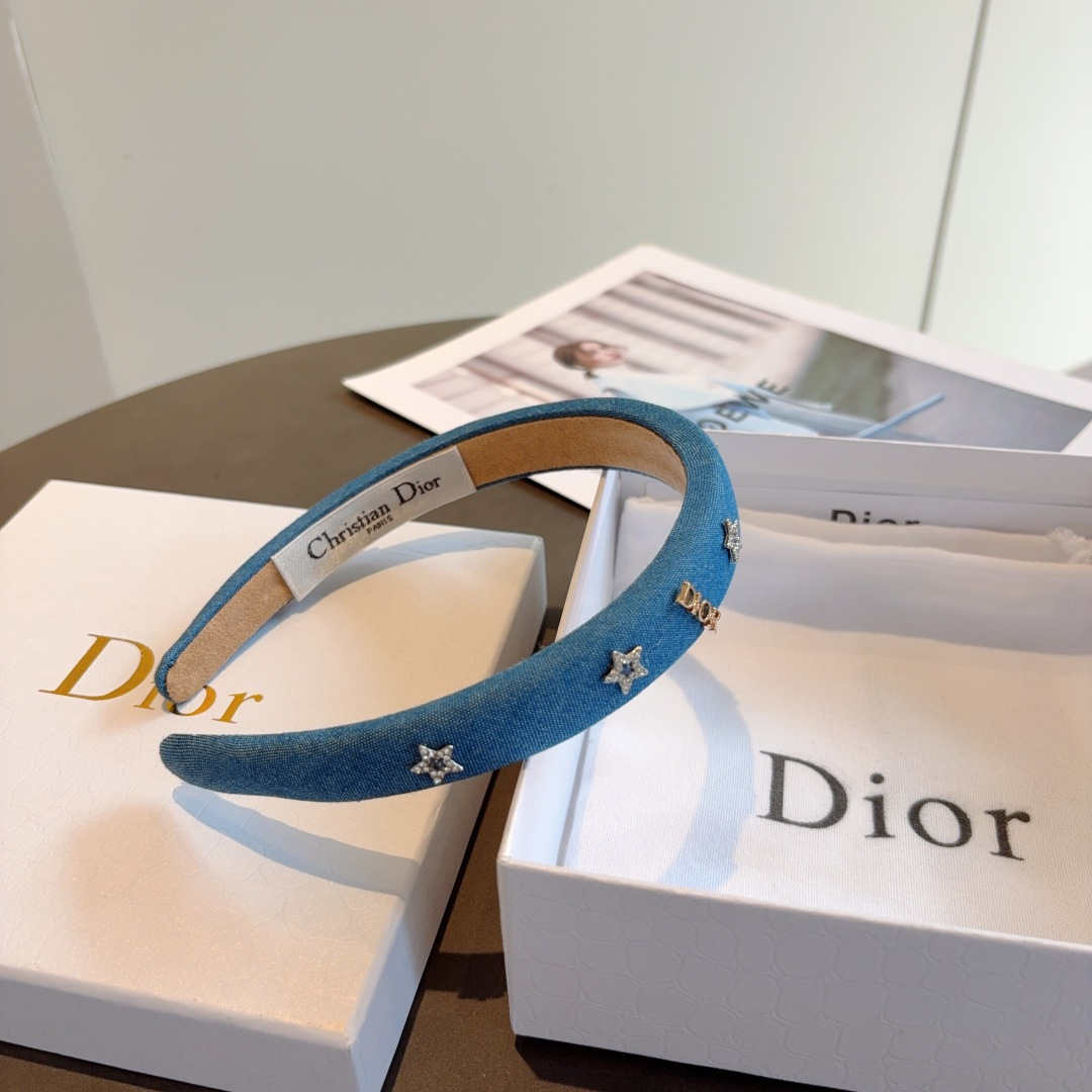 DIOR ディオール ヘアバンド デニム デザイン ファッション 青 全1色 - 画像 8