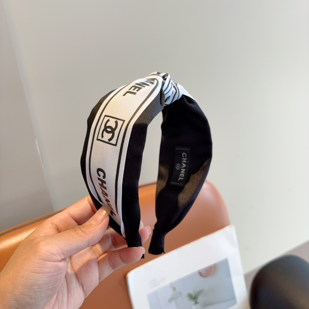 CHANEL シャネル ヘアアクセサリー ヘアバンド 本革 ブラック - 画像 3