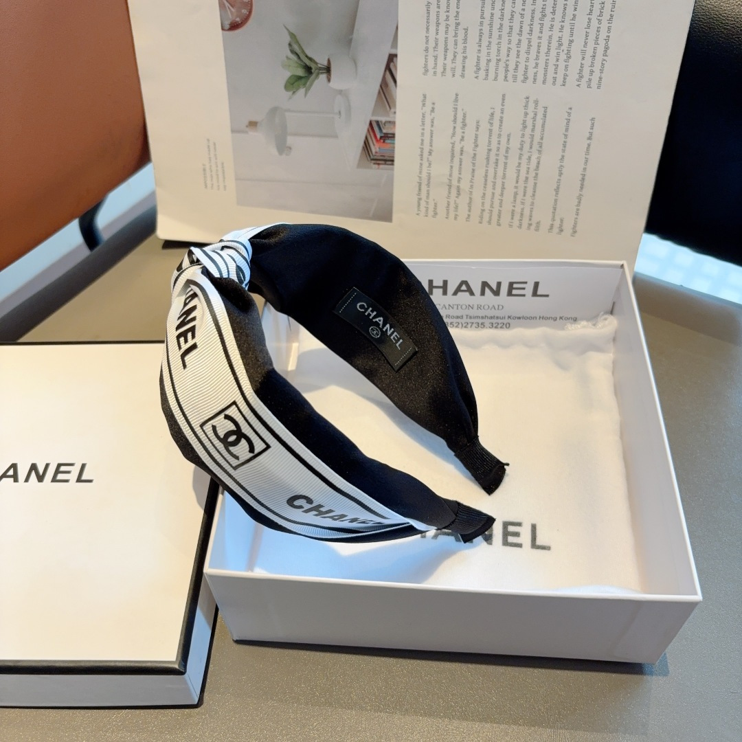 CHANEL シャネル ヘアアクセサリー ヘアバンド 本革 ブラック - 画像 7