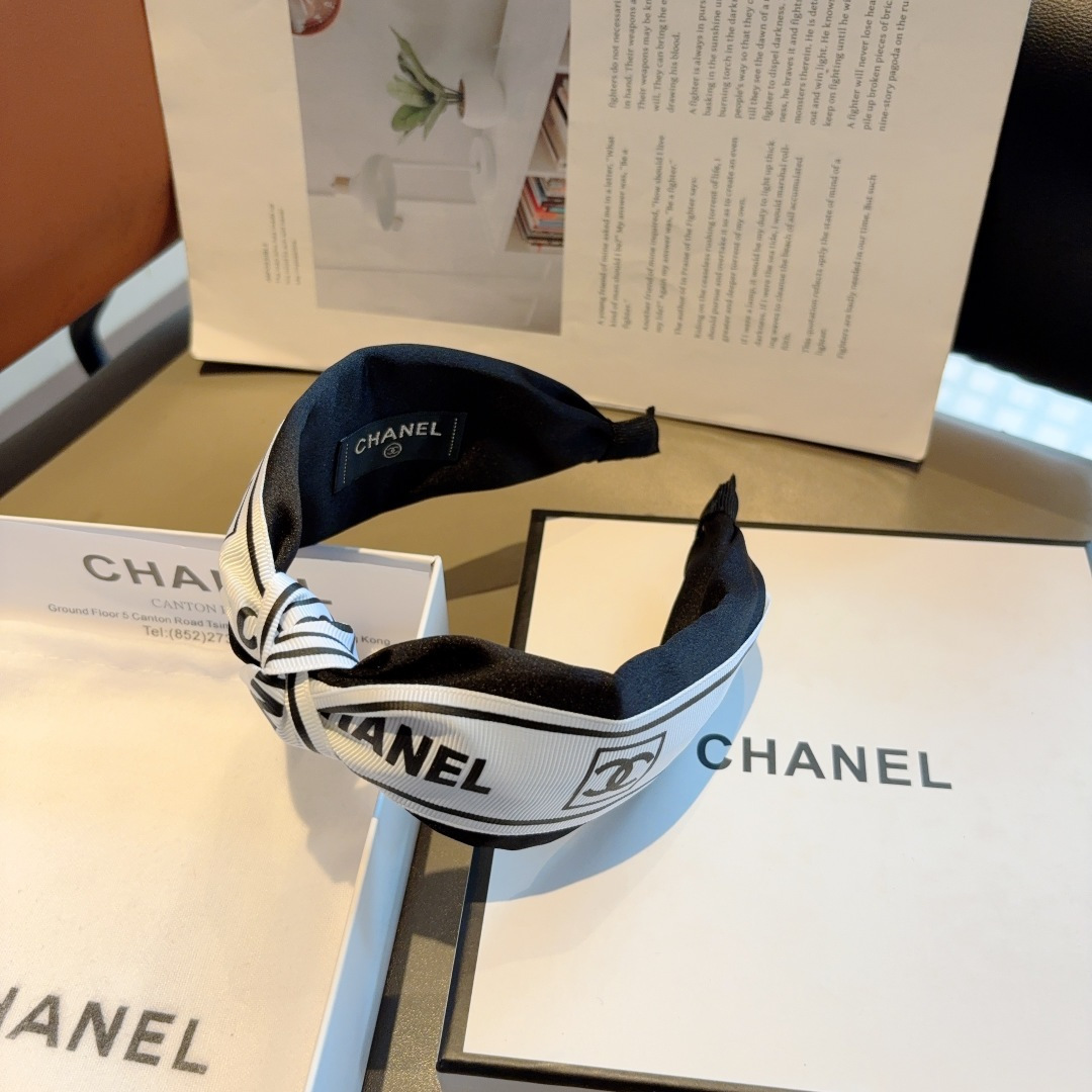 CHANEL シャネル ヘアアクセサリー ヘアバンド 本革 ブラック - 画像 9