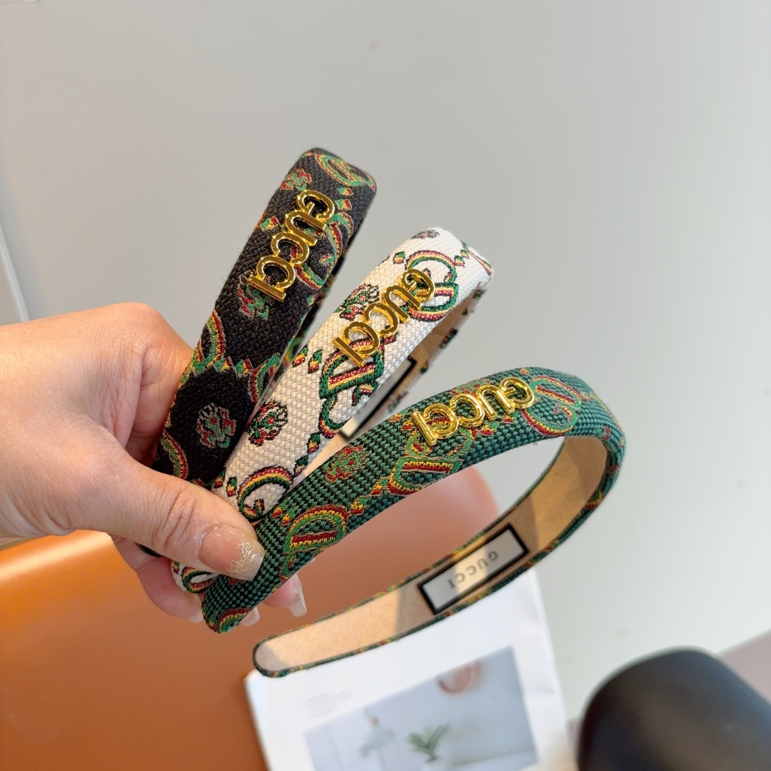 GUCCI グッチ ヘアアクセサリー ファブリックヘッドバンド プリント柄 全3色