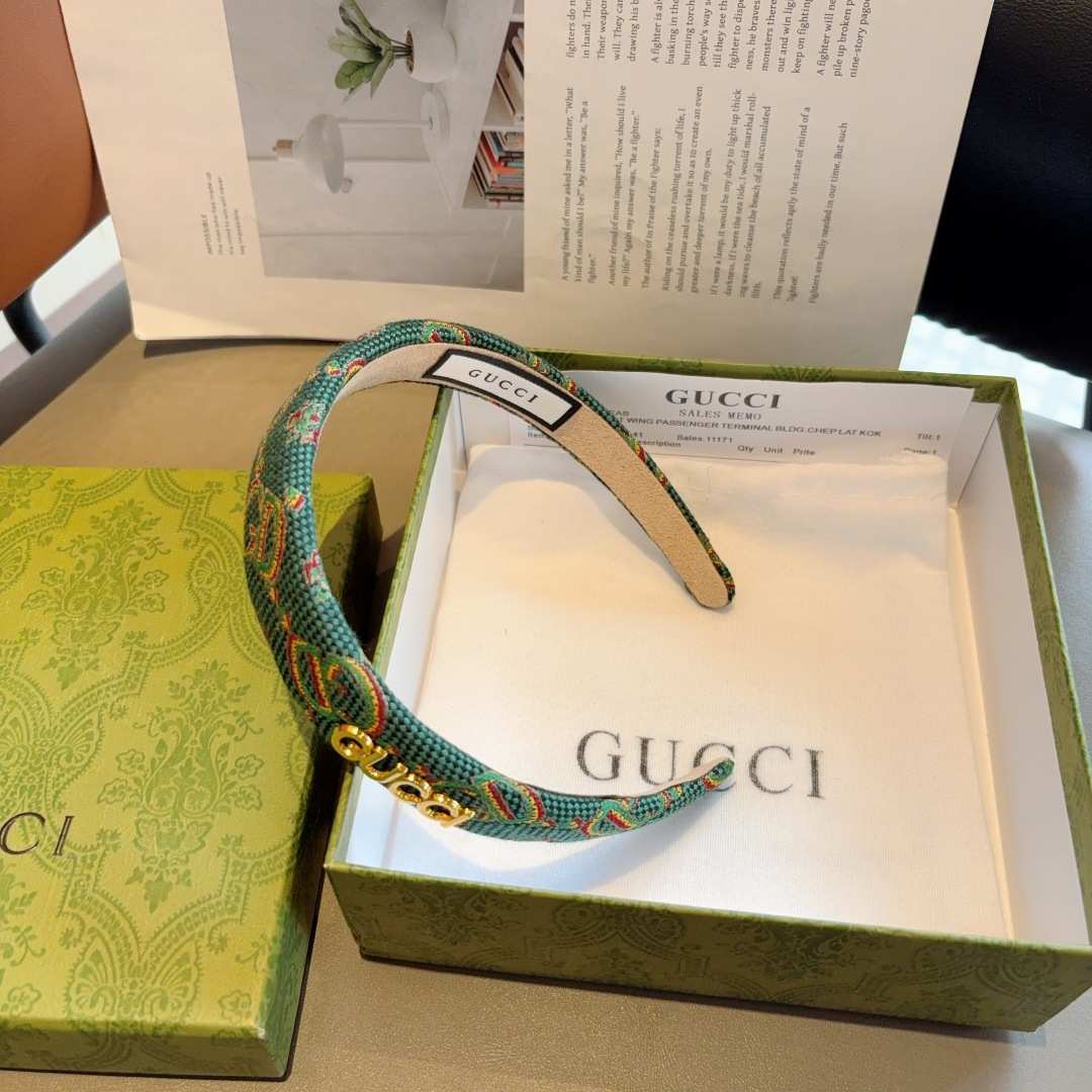 GUCCI グッチ ヘアアクセサリー ファブリックヘッドバンド プリント柄 全3色 - 画像 6