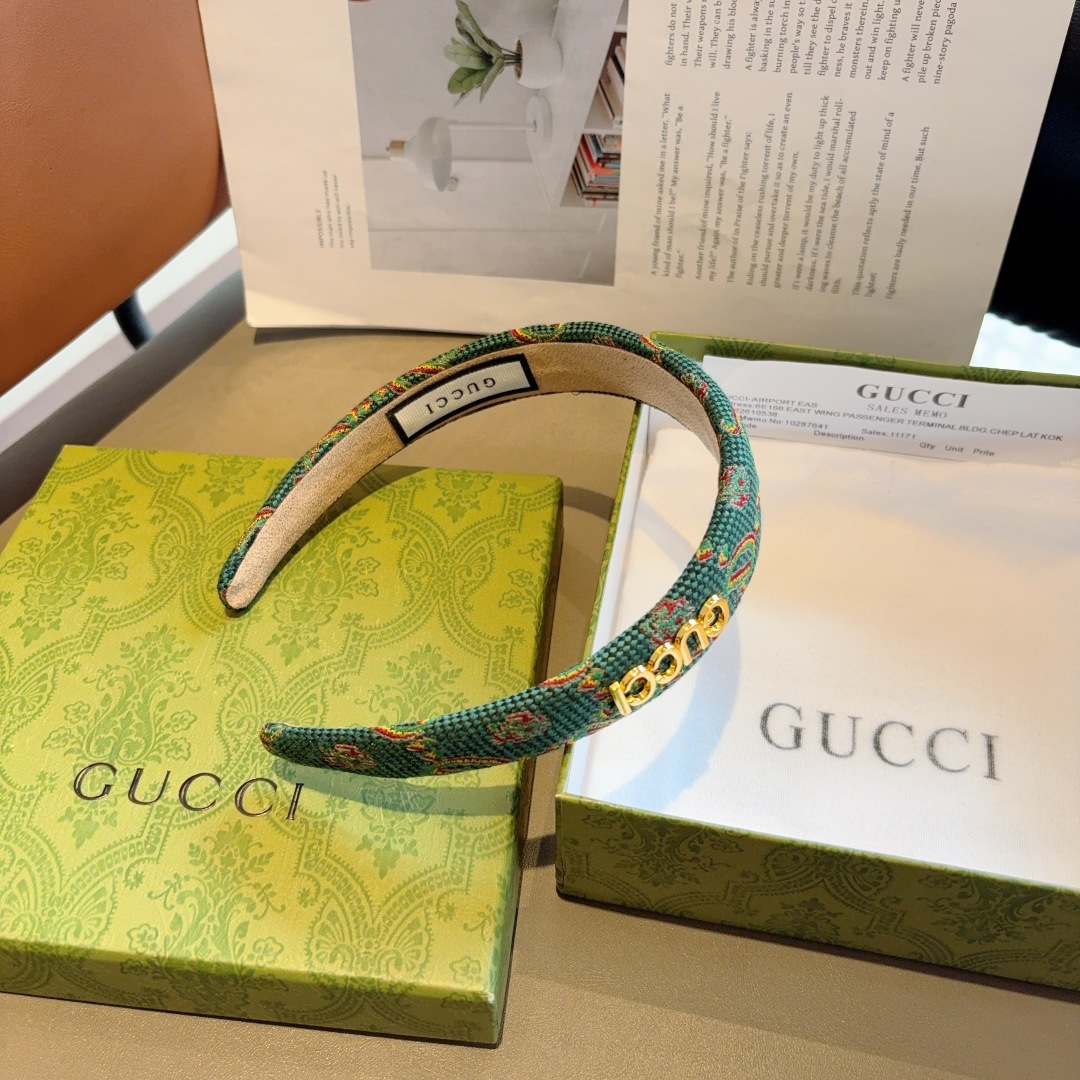 GUCCI グッチ ヘアアクセサリー ファブリックヘッドバンド プリント柄 全3色 - 画像 7