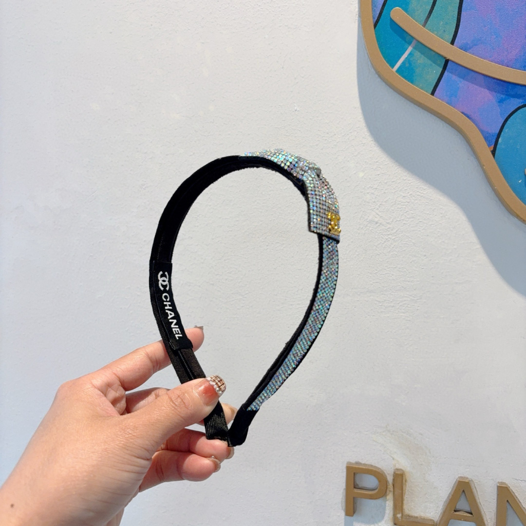 CHANEL シャネル ヘアバンド フルラインストーン ブラック - 画像 2