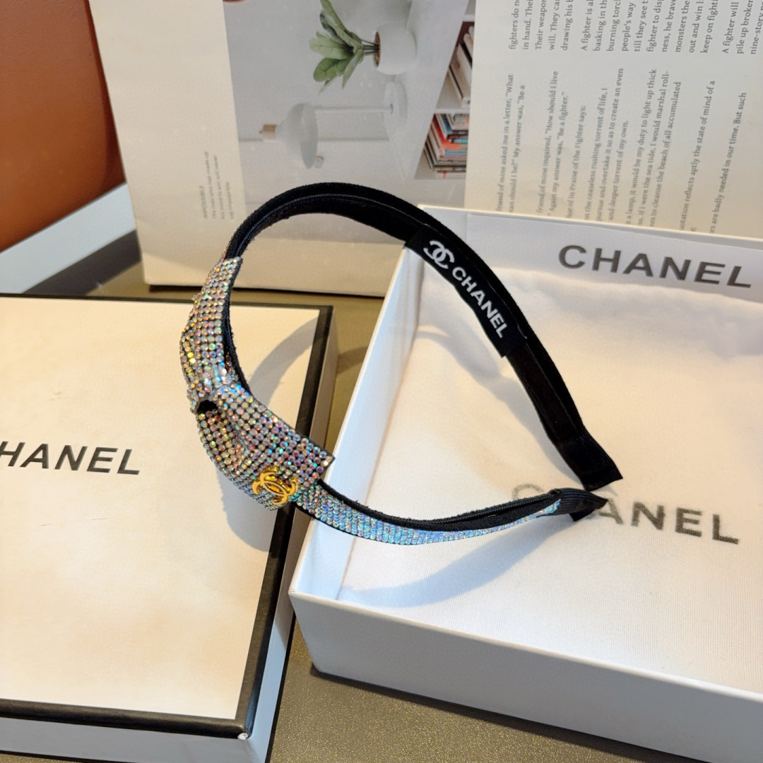 CHANEL シャネル ヘアバンド フルラインストーン ブラック - 画像 8