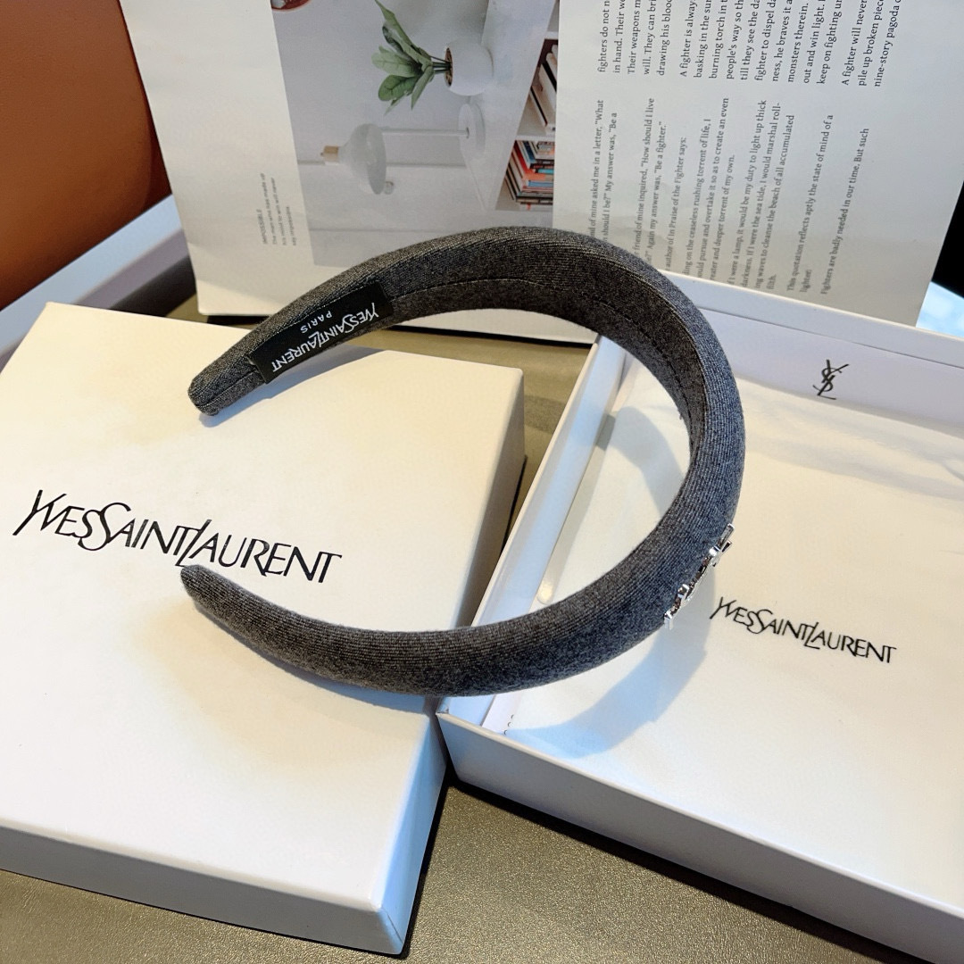 YSL イヴサンローラン ヘアアクセサリー 本革 ブラック - 画像 8