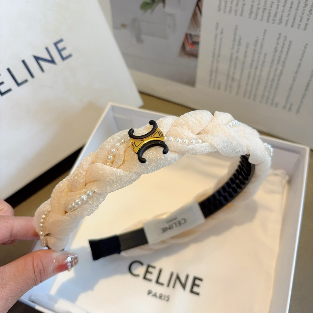 CELINE シェリーヌ ヘアバンド 本革 ブランド 通勤 通学 全2色 - 画像 6