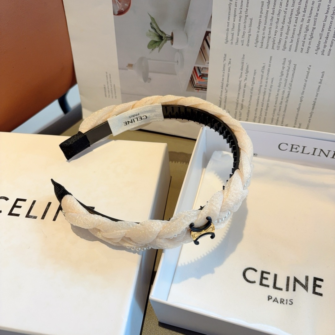CELINE シェリーヌ ヘアバンド 本革 ブランド 通勤 通学 全2色 - 画像 8