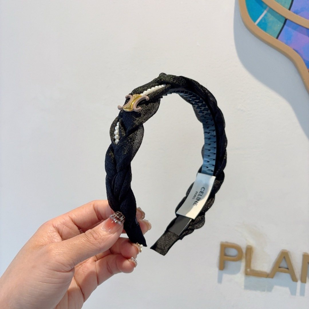 CELINE シャネル ヘアアクセサリー ブラック ホワイト 2色展開