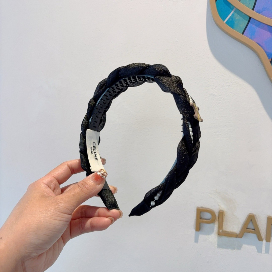 CELINE シャネル ヘアアクセサリー ブラック ホワイト 2色展開 - 画像 2