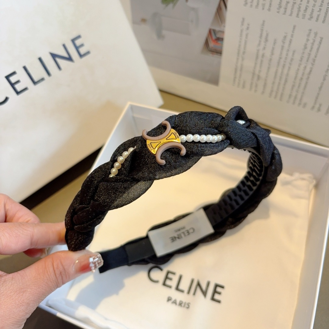CELINE シャネル ヘアアクセサリー ブラック ホワイト 2色展開 - 画像 6