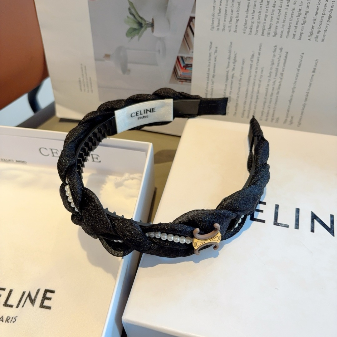 CELINE シャネル ヘアアクセサリー ブラック ホワイト 2色展開 - 画像 7