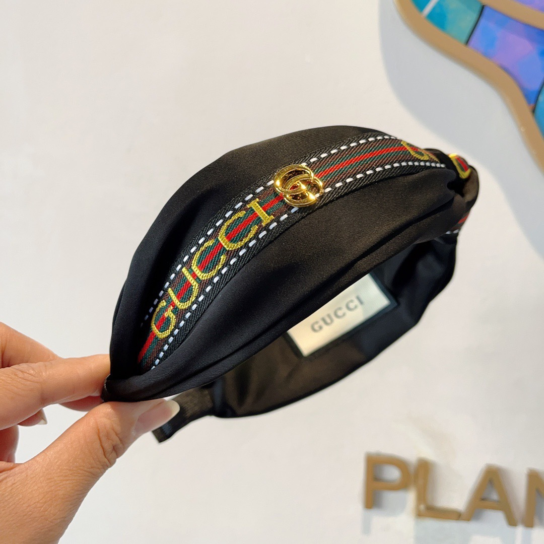 GUCCI グッチ ヘアバンド ファッション ブランド アクセサリー ブラック 全2色 - 画像 3