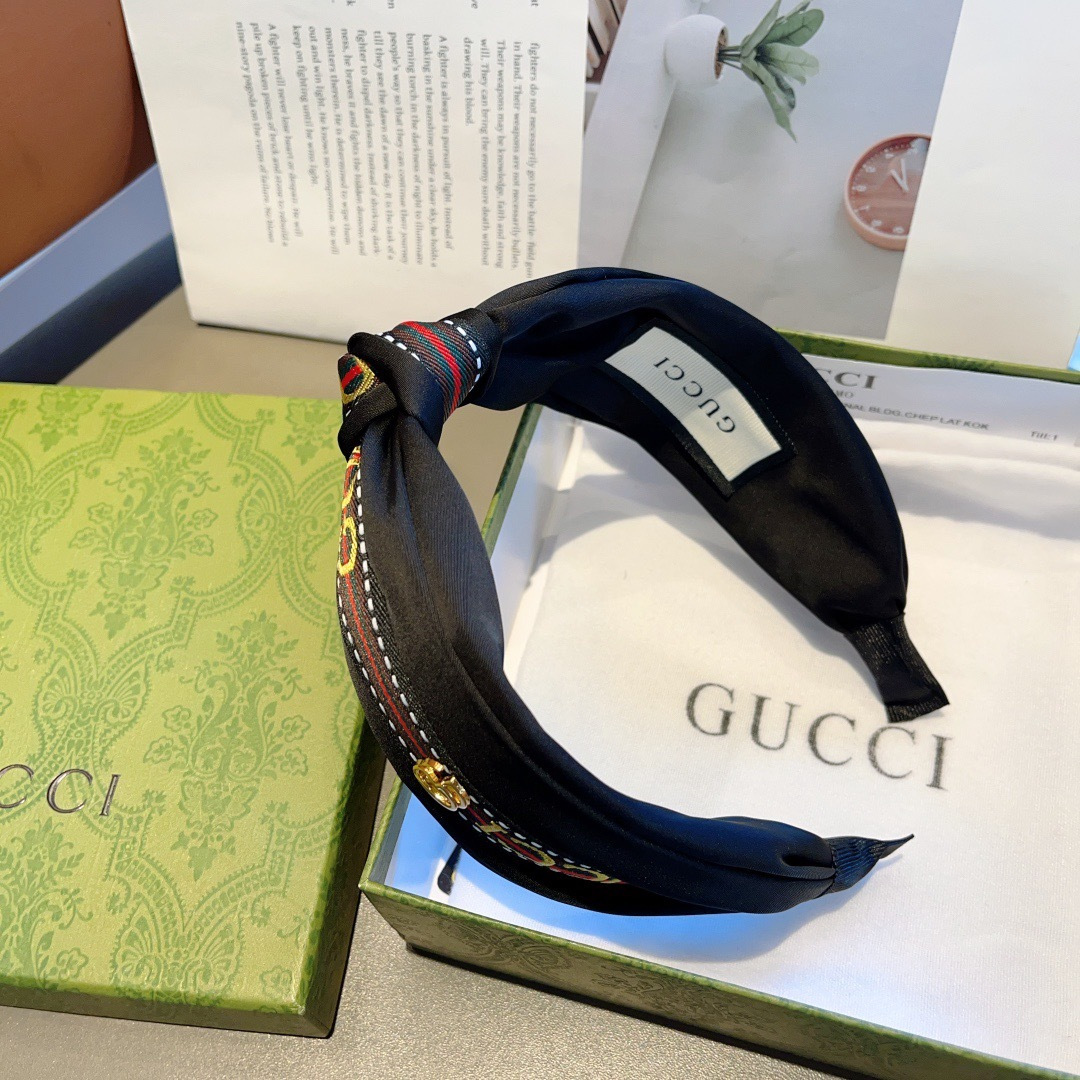 GUCCI グッチ ヘアバンド ファッション ブランド アクセサリー ブラック 全2色 - 画像 5