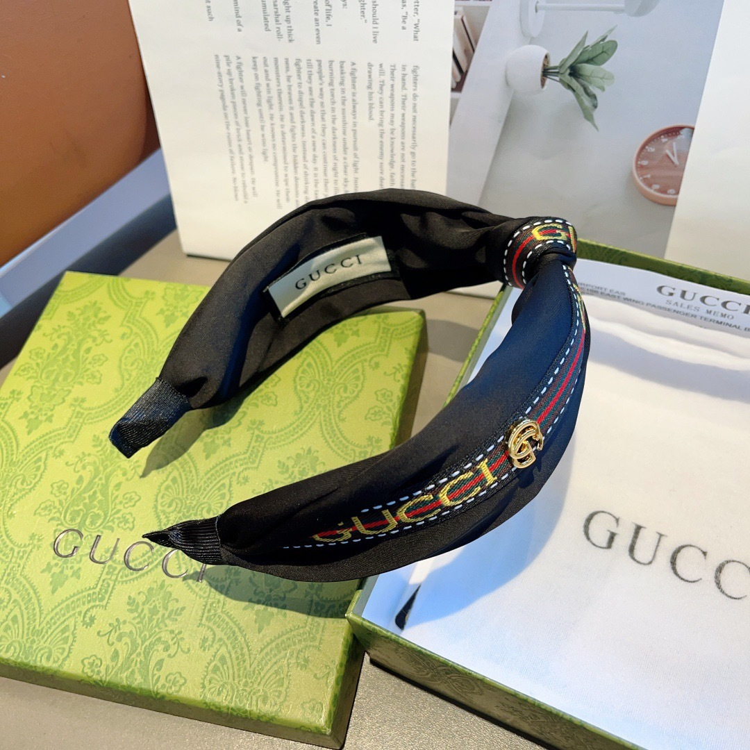 GUCCI グッチ ヘアバンド ファッション ブランド アクセサリー ブラック 全2色 - 画像 8