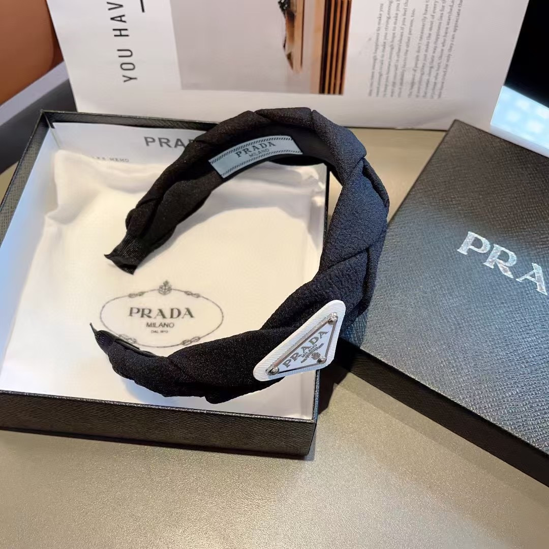PRADA プラダ ヘアバンド ブラック プラダ風 ファッション ブランド オーバーサイズ 38字 - 画像 6