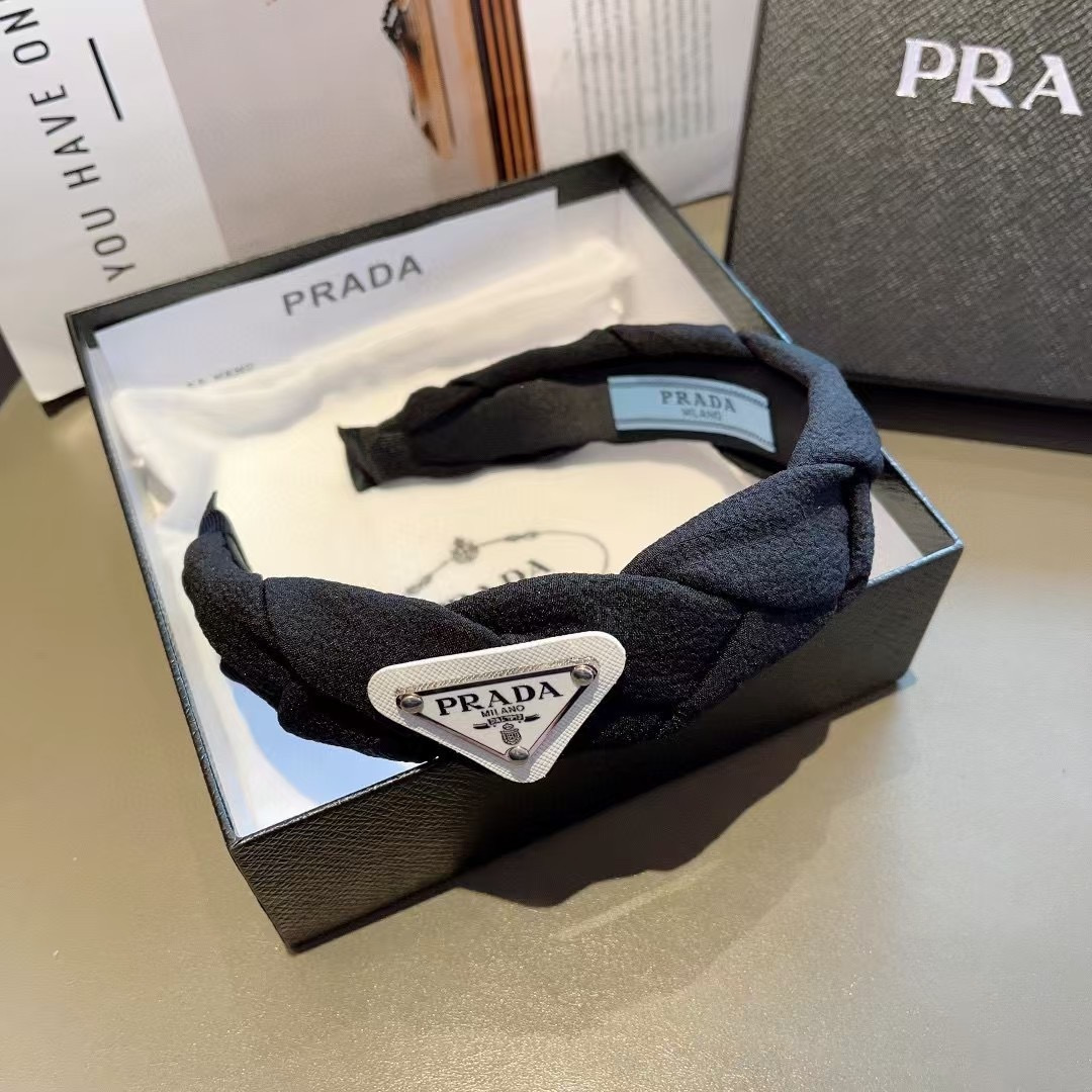 PRADA プラダ ヘアバンド ブラック プラダ風 ファッション ブランド オーバーサイズ 38字 - 画像 8