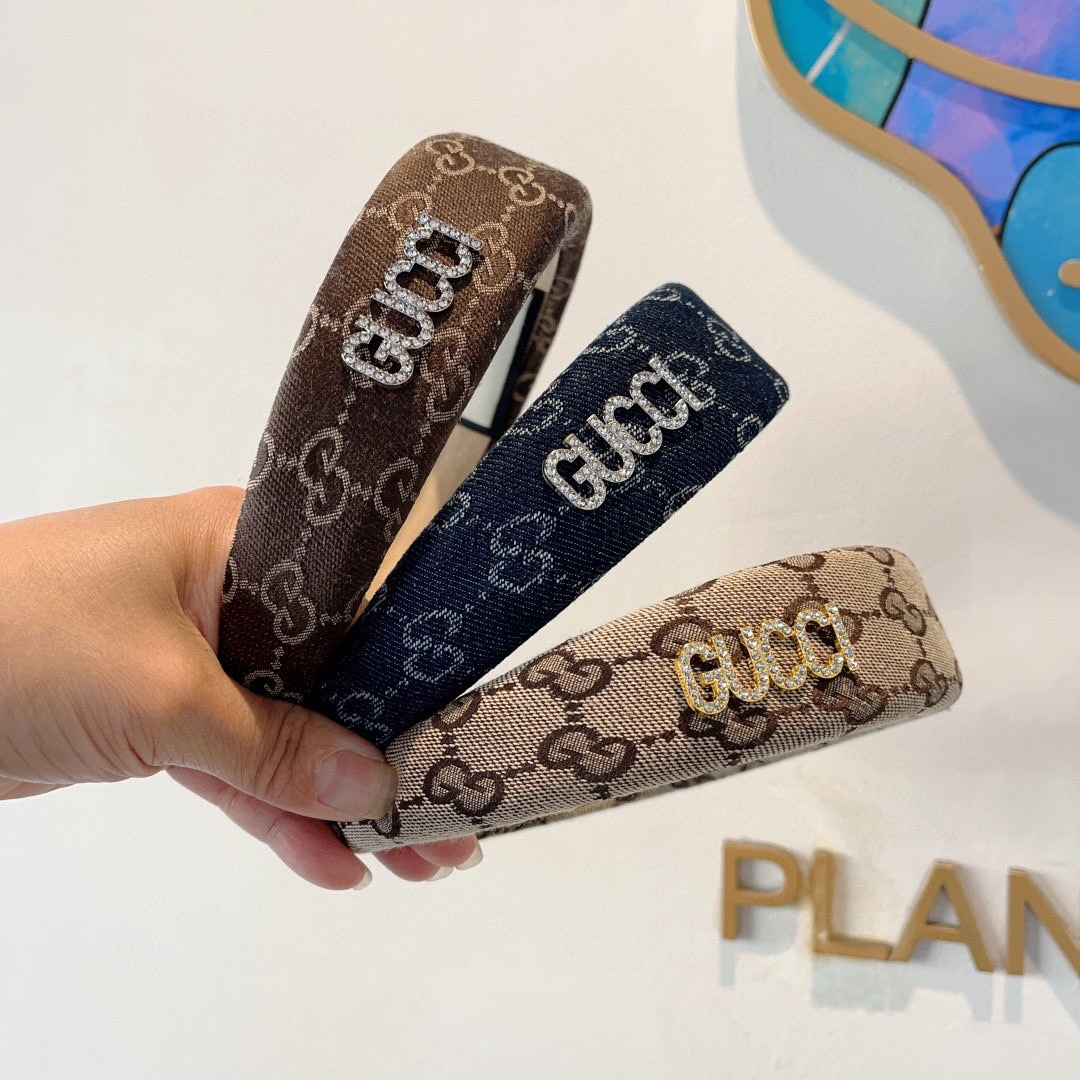 GUCCI グッチ ヘアアクセサリー ヘアバンド デニム風 ブランド ブラック 全3色 - 画像 9