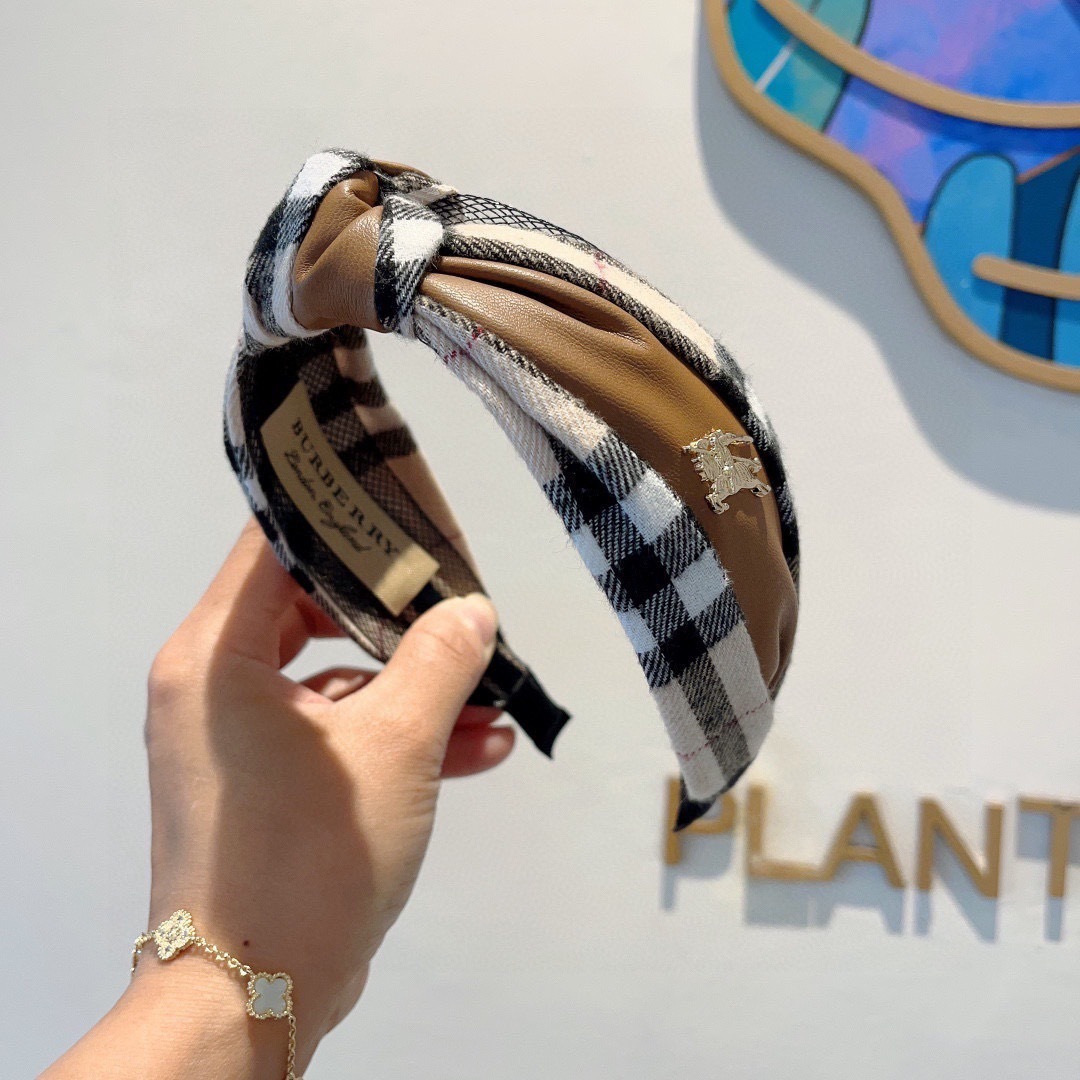 BURBERRY バーバリー ヘッドバンド ブラック ホワイト ブラウン チェック柄 プレゼント ギフト 誕生日 母の日 - 画像 4