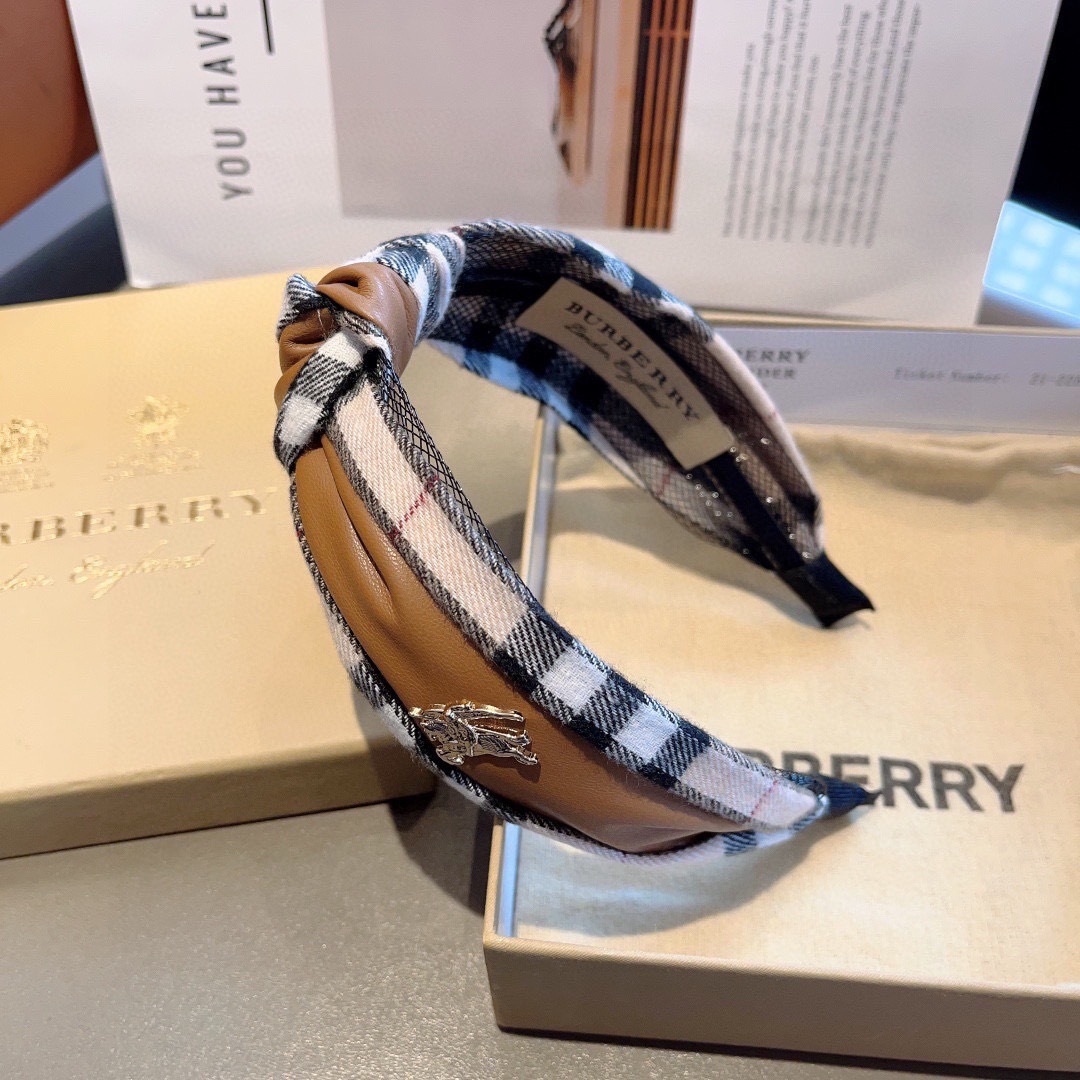 BURBERRY バーバリー ヘッドバンド ブラック ホワイト ブラウン チェック柄 プレゼント ギフト 誕生日 母の日 - 画像 6