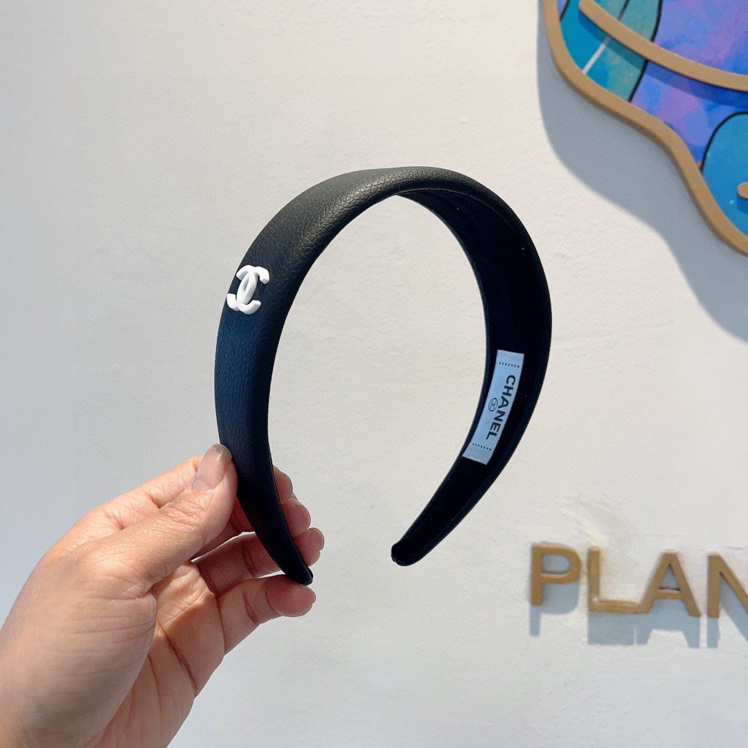 CHANEL シャネル ヘアバンド 本革 通勤 ブラック ホワイト - 画像 8