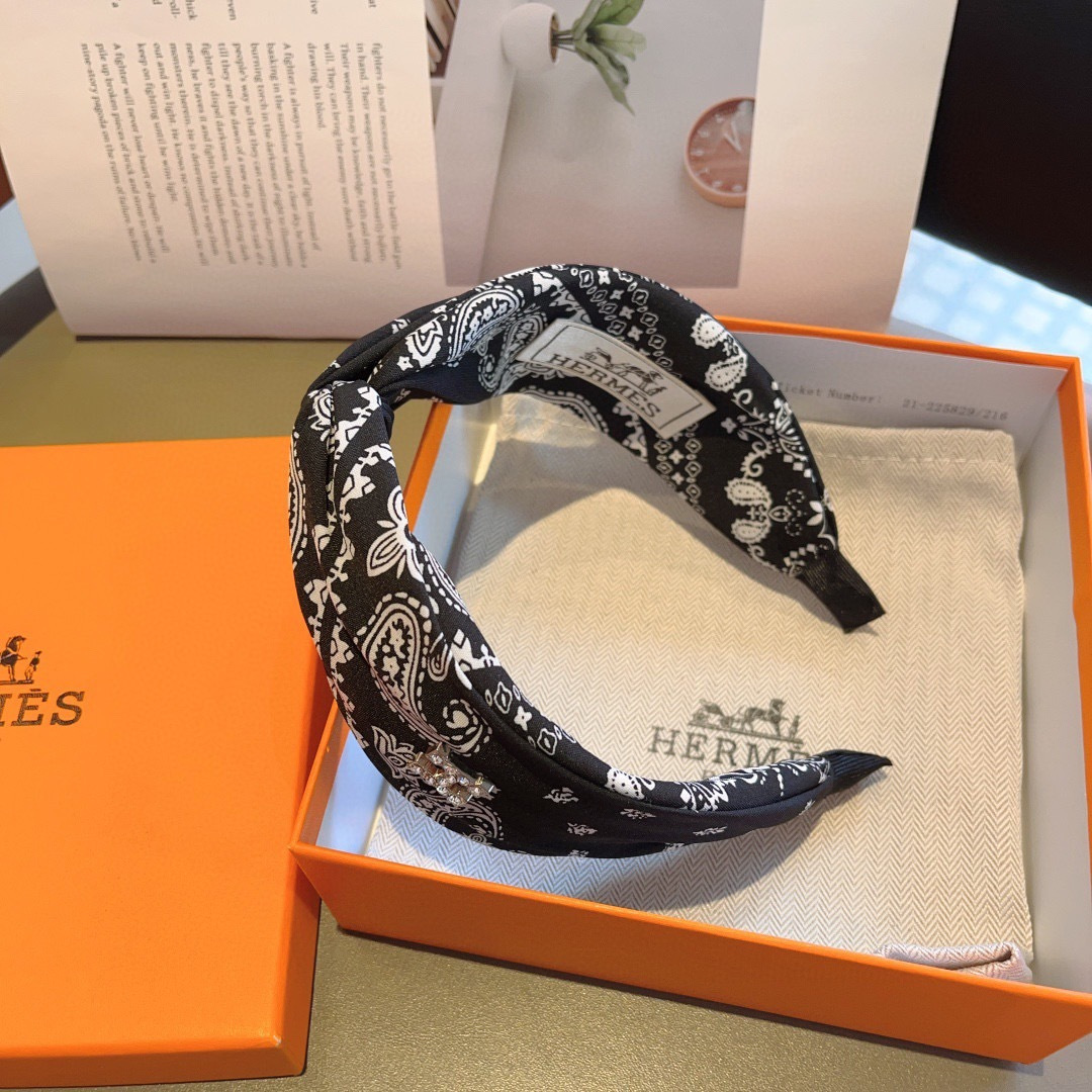 HERMES ランバンスタイル ヘアバンド バンド ディオール ブラック - 画像 5