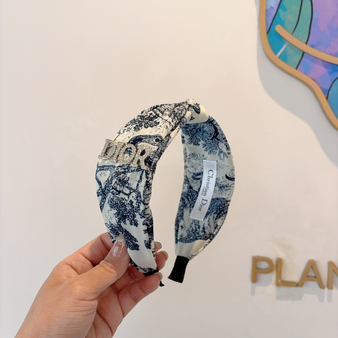 DIOR ディオール ヘアバンド ドゥーブル 通勤 ブルー 全1色