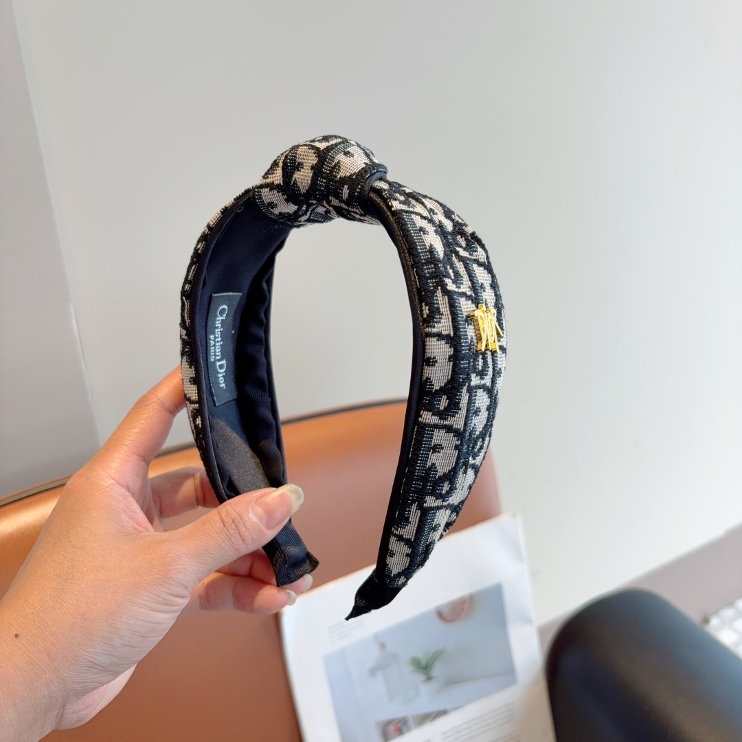 DIOR ディオール ヘアアクセサリー ディオール ドット柄 ブラック全2色 - 画像 4