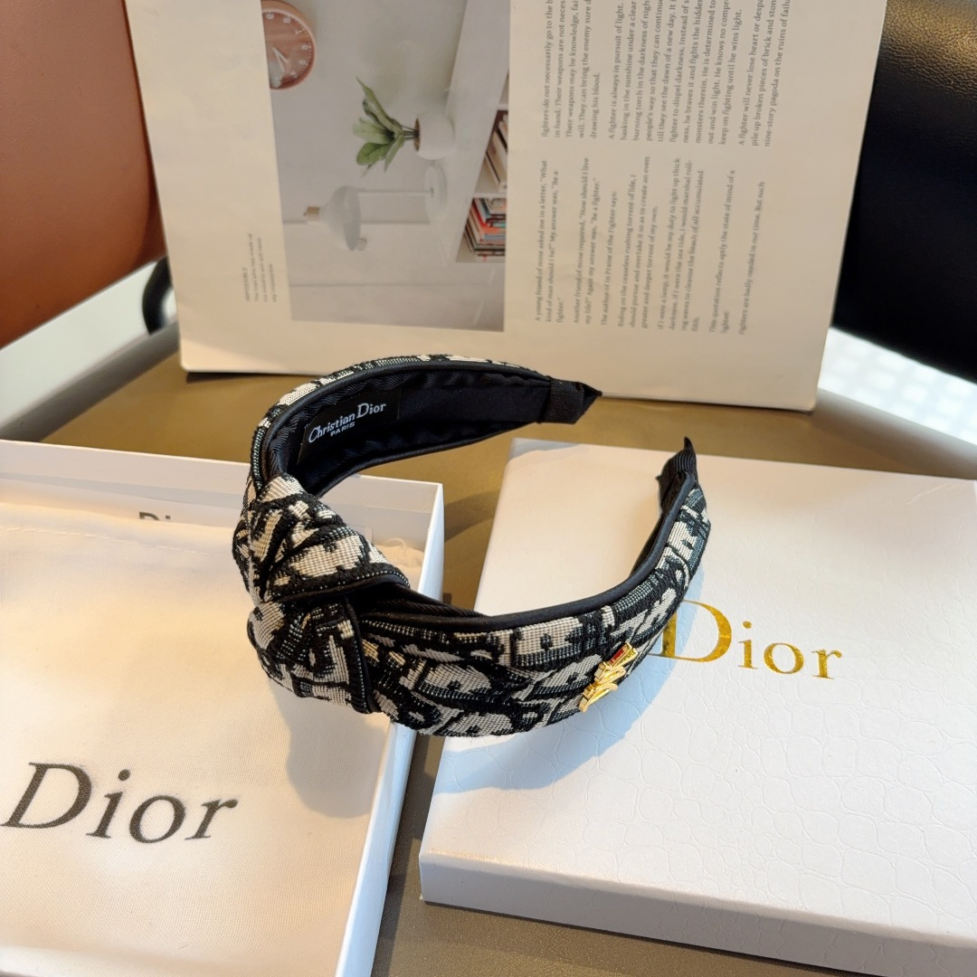 DIOR ディオール ヘアアクセサリー ディオール ドット柄 ブラック全2色 - 画像 9