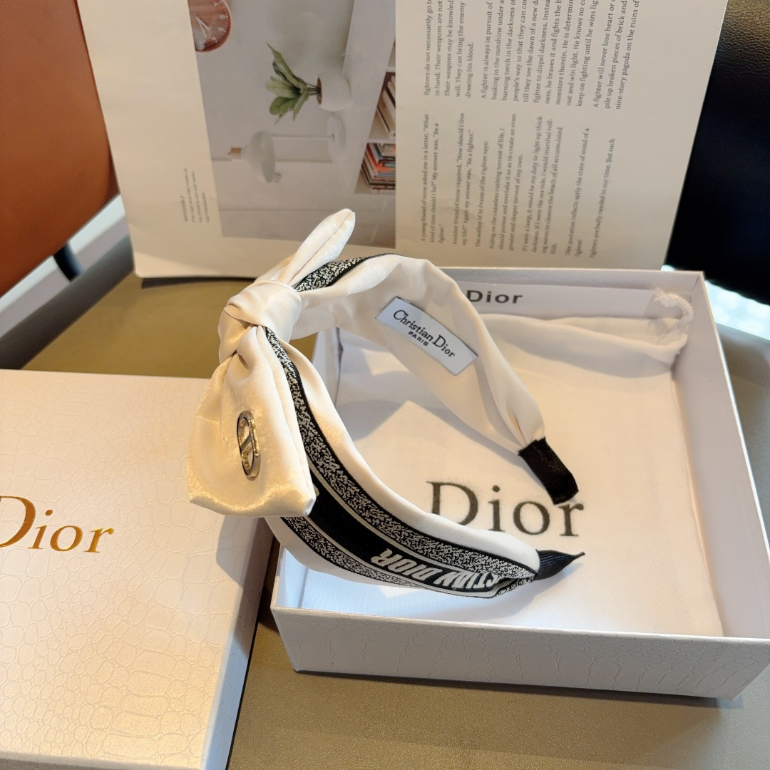 DIOR ディオール ヘアバンド ファッション バンド ブラック ホワイト 全2色 - 画像 6